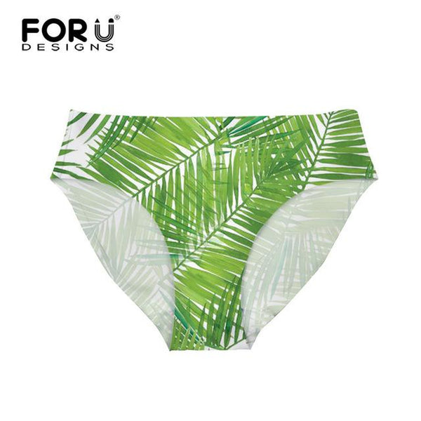 FORUDESIGNS Brazil Swimwear Separates Brazilian Bikini BottomsTropical Palm Tree Printing Swimsuit Thong Swimwear Shorts Women