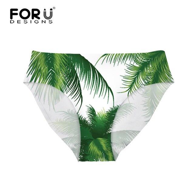 FORUDESIGNS Brazil Swimwear Separates Brazilian Bikini BottomsTropical Palm Tree Printing Swimsuit Thong Swimwear Shorts Women