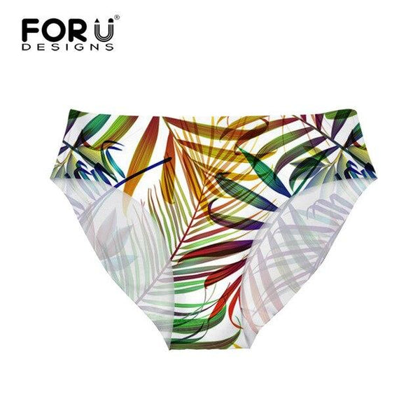 FORUDESIGNS Brazil Swimwear Separates Brazilian Bikini BottomsTropical Palm Tree Printing Swimsuit Thong Swimwear Shorts Women