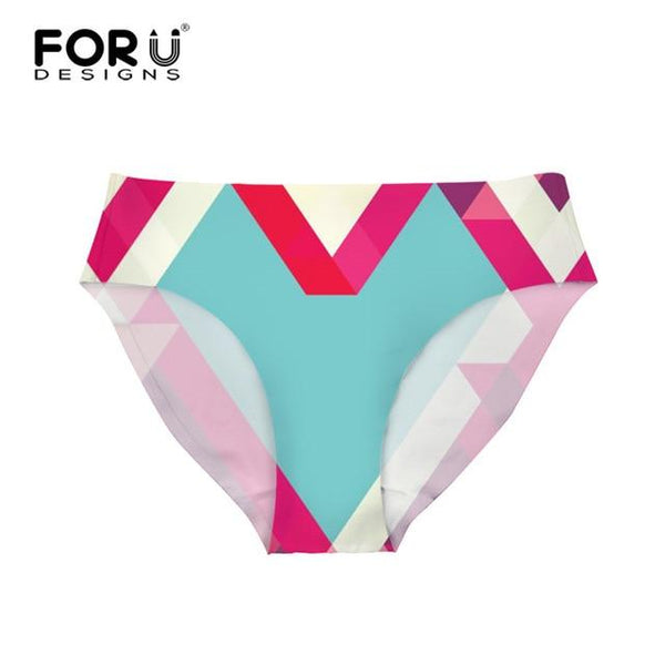 FORUDESIGNS Bottom Brazilian Swimwear Separates Geometry 3D Printed Bikini Bottoms Swimming Trunks Women Swimsuit Thong Swimwear