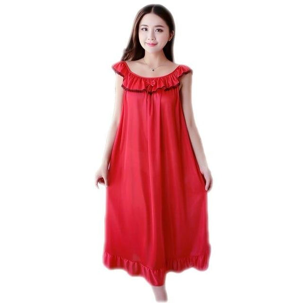 Women Nightgowns Silk Satin long Night Dress Sexy Spaghetti Strap V-Neck Lace Home Dress Night Shirt Sleepwear Nightwear