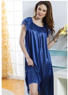 Summer sexy long silk nightgowns nightdress for women plus size ladies lingerie maternity sleepwear pregnant nightwear robes