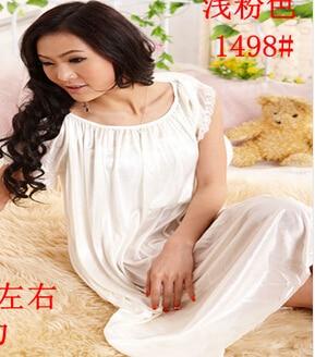 Summer sexy long silk nightgowns nightdress for women plus size ladies lingerie maternity sleepwear pregnant nightwear robes