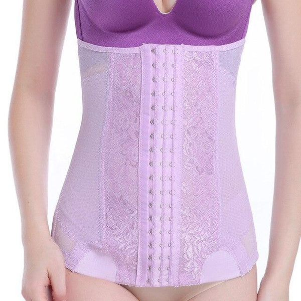 TOPMELON Belly Slimming Sheath Belt Waist Trainer Modeling Strap Body Shaper Shapewear 7 Steel Bones Floral Underbust Corset
