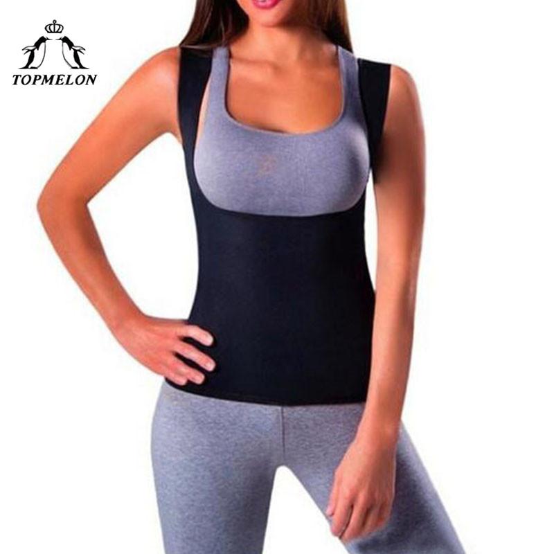 TOPMELON Waist Trainer Slim Shapewear Neoprene Modeling Strap Corset Tops Belly Slimming Sheath Sweat Body Shaper Sauna Suit