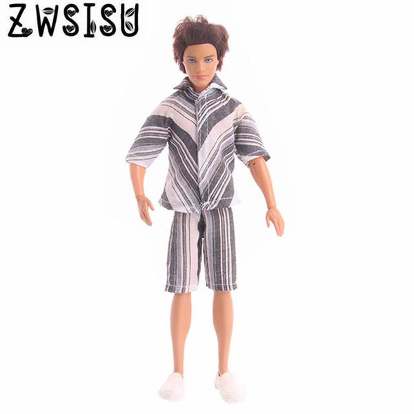 2018 New 7 piece pajamas clothes, suitable for men's Ken doll sleeping clothes, giving children the best toy accessories