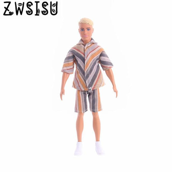 2018 New 7 piece pajamas clothes, suitable for men's Ken doll sleeping clothes, giving children the best toy accessories