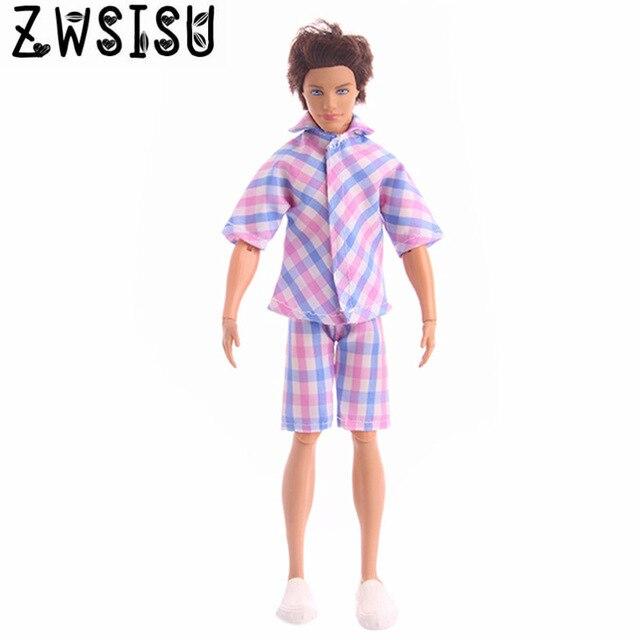 2018 New 7 piece pajamas clothes, suitable for men's Ken doll sleeping clothes, giving children the best toy accessories