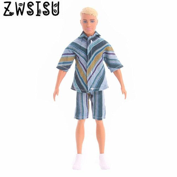 2018 New 7 piece pajamas clothes, suitable for men's Ken doll sleeping clothes, giving children the best toy accessories