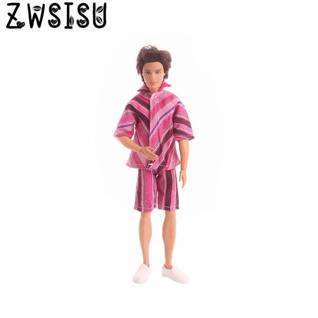 2018 New 7 piece pajamas clothes, suitable for men's Ken doll sleeping clothes, giving children the best toy accessories