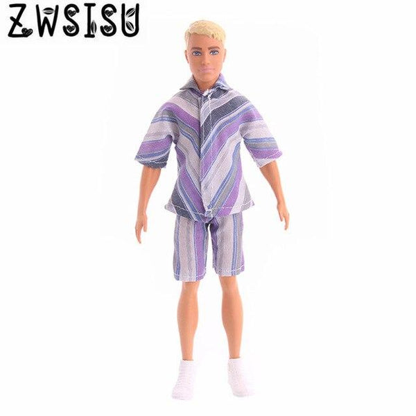 2018 New 7 piece pajamas clothes, suitable for men's Ken doll sleeping clothes, giving children the best toy accessories