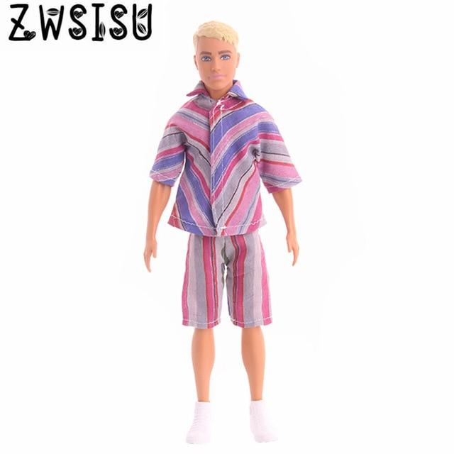2018 New 7 piece pajamas clothes, suitable for men's Ken doll sleeping clothes, giving children the best toy accessories