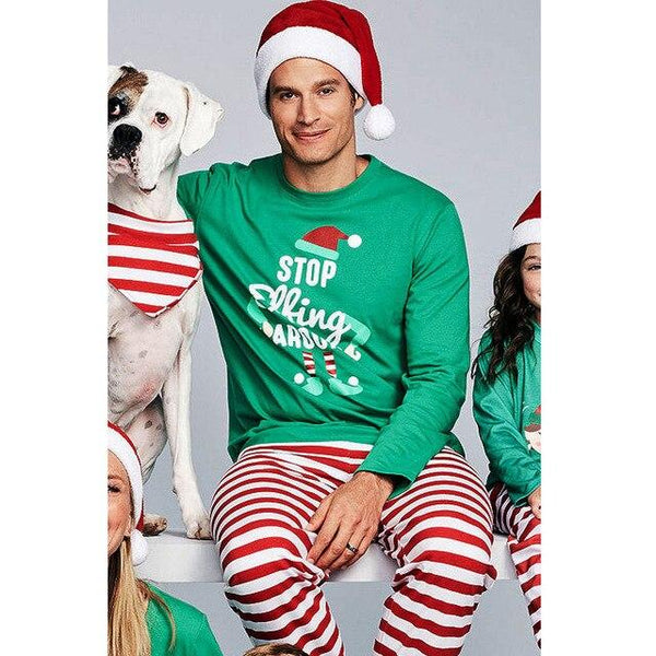 2018 Cotton Stripe Sleepwear Casual Women men Pajama two piece Set Long Sleeve Nightgown O-neck Christmas Couple home clothing