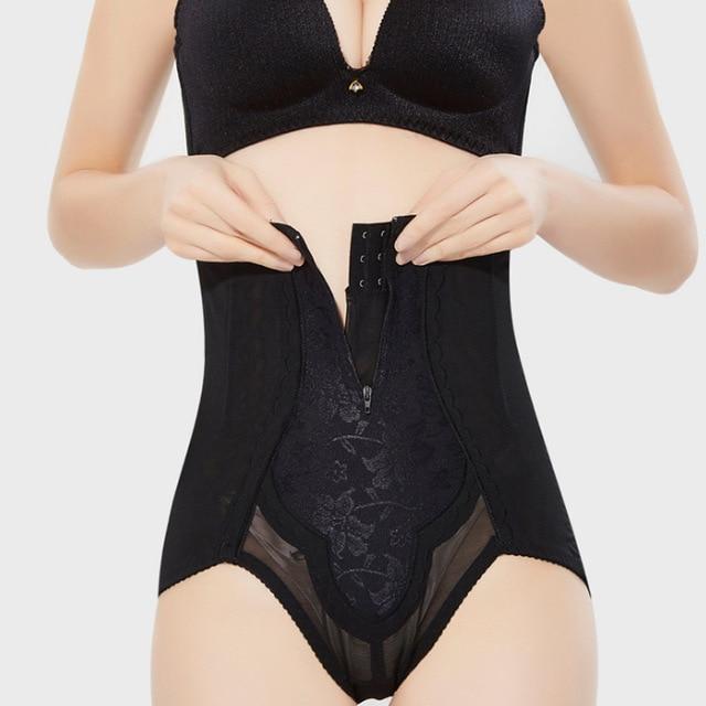 TOPMELON Waist Trainer Shaper Butt Lifter Shapewear High Waist Belly Slimming Sheath Panties Steel Bone Embroidery Underwear
