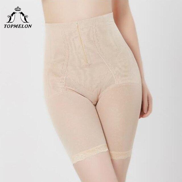 TOPMELON Underwear Women Control Pants Waist Trainer Body Shaper Butt Lifter High Waist Belly Slimming Sheath Mesh Thin Panties