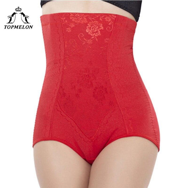 TOPMELON Butt Lifter Control Pants Slimming Underwear Women Body Shaper Waist Trainer High Waist Lace Floral Steel Boned Panties