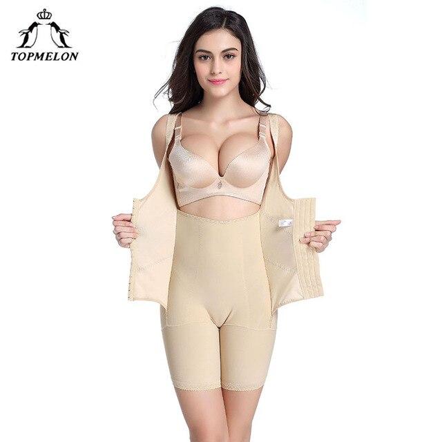 TOPMELON Waist Trainer Modeling Strap Bodysuit Corset for Slimming Underwear Women Body Shaper Firm Control Double Layer