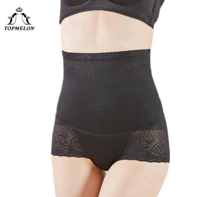 TOPMELON Butt Lifter Control Pants Waist Trainer Slimming Underwear Women Shapewear Boned High Waist Lace Panties Body Shapers