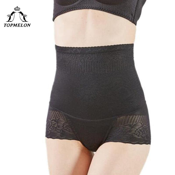 TOPMELON Butt Lifter Control Pants Waist Trainer Slimming Underwear Women Shapewear Boned High Waist Lace Panties Body Shapers