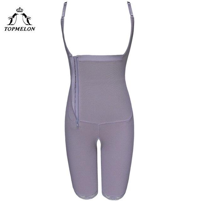 TOPMELON Lace Shaper 2018 Full Length Shape Wear Plus Size Corser for Women Zipper Closure Shapers Black Beige Grey Bodysuit
