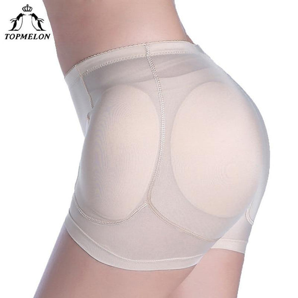 TOPMELON Waist Trainer Butt Lifter Control Pants Shapewear Body Shaper High Waist 4pcs Sponge Pads Padded Booty Enhancer Panties