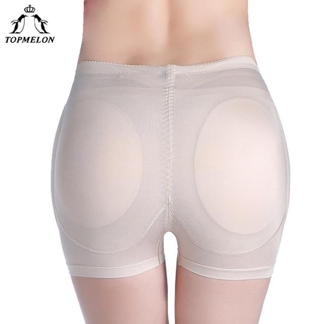 TOPMELON Waist Trainer Butt Lifter Control Pants Shapewear Body Shaper High Waist 4pcs Sponge Pads Padded Booty Enhancer Panties
