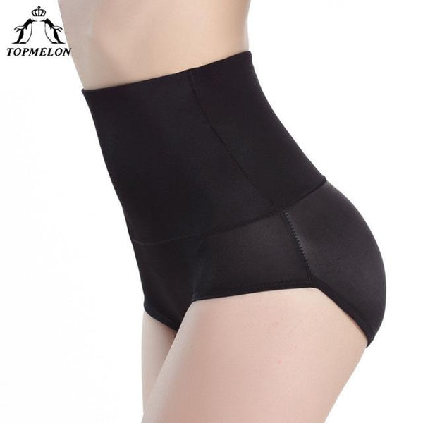 TOPMELON Waist Trainer Butt Lifter Control Pants Shapewear Body Shaper High Waist 4pcs Sponge Pads Padded Booty Enhancer Panties