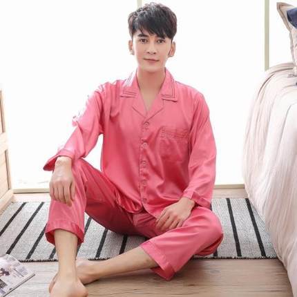 Men's Stain Silk Pajama Set Pajamas Men Sleepwear Modern Style Silk Nightgown Men Satin Soft Cozy For Sleeping