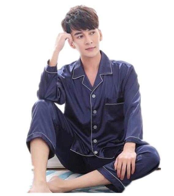 Men's Stain Silk Pajama Set Pajamas Men Sleepwear Modern Style Silk Nightgown Men Satin Soft Cozy For Sleeping