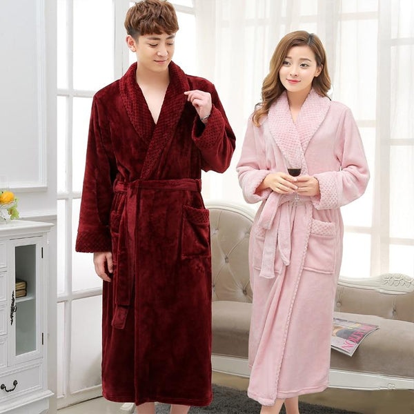 New Arrival Silk Soft Flannel Long Kimono Bath Robe Men Waffle Winter Bathrobe Mens Robes Dressing Gown Nightgowns for Male