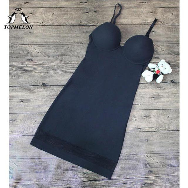 TOPMELON Women Slimming Underwear Control Slips Sexy Push Up Dress Body Shaper Shapewear Spaghetti Strap Waist Trainer Lingerie