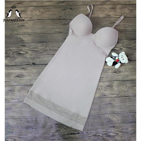 TOPMELON Women Slimming Underwear Control Slips Sexy Push Up Dress Body Shaper Shapewear Spaghetti Strap Waist Trainer Lingerie