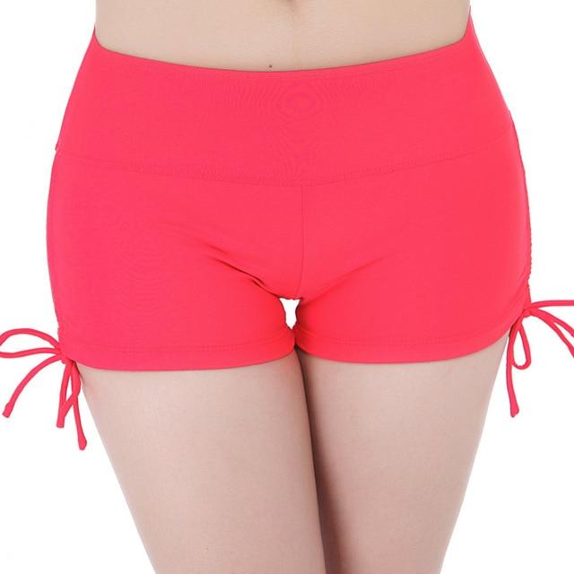 Women Swimming Trunks Backing Boxer Shorts Swimsuit Safety Drawstring Beach Pants Summer Swimwear S-2XL