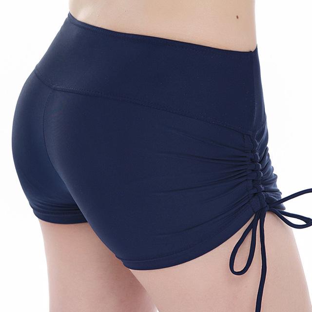 Women Swimming Trunks Backing Boxer Shorts Swimsuit Safety Drawstring Beach Pants Summer Swimwear S-2XL