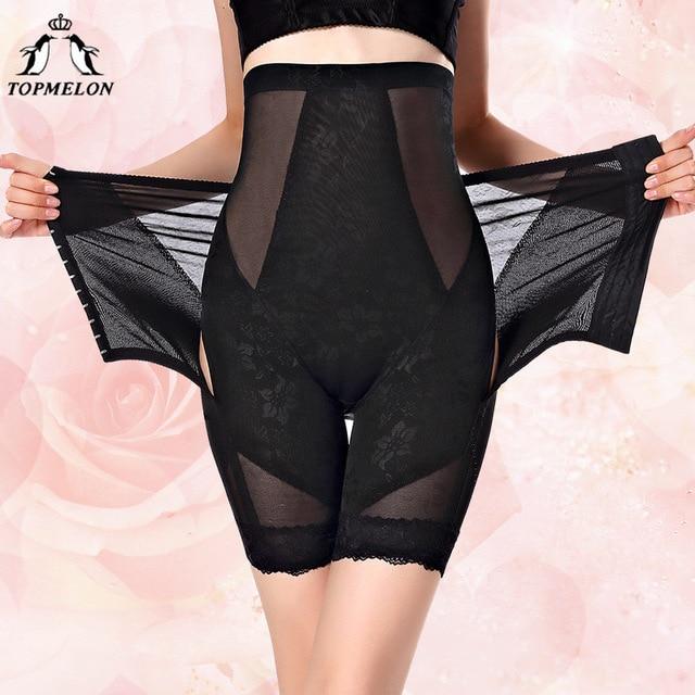 TOPMELON Waist Trainer Control Pants Underwear Women Body Shaper Butt Lifter Slim High Waist Lace Floral Panties Thigh Slimmer