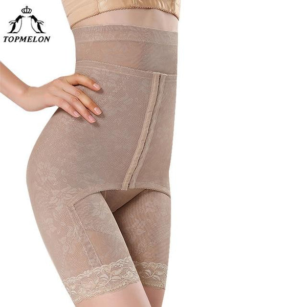 TOPMELON Waist Trainer Control Pants Underwear Women Body Shaper Butt Lifter Slim High Waist Lace Floral Panties Thigh Slimmer