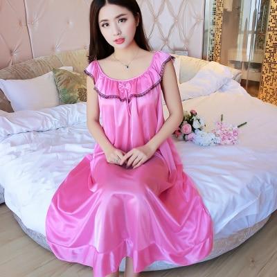 Hot Women Night Gowns Sleepwear Nightwear Long Sleeping Dress Luxury Nightgown Women Casual Night Dress Ladies Home Dressing