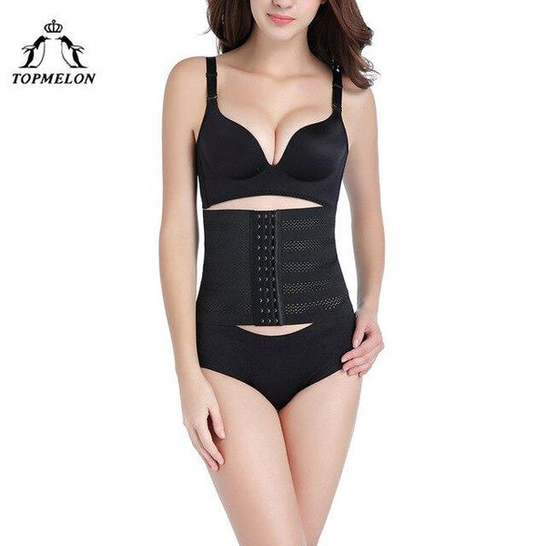 TOPMELON Waist Shaper Slim Shapewear Modeling Strap Body Shaper Belt Waist Trainer Girdle Hollow Out Stainless Steel Cinchers