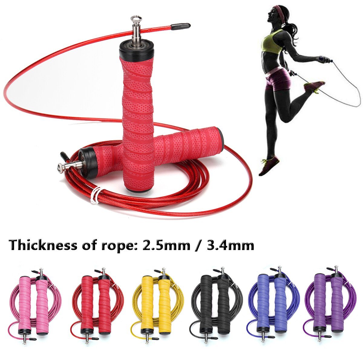 Speed Skipping Rop Weighted Jump Ropes Adjustable Steel Wire Jumping Rope Crossfit Fitness Equipment Boxing MMA Training