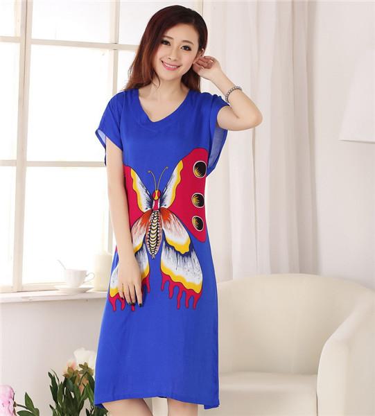 New Butterfly Ladies Cotton Robe Women Summer Casual Home Dress Nightgown Sleepwear Long Bathrobe Elegant Wedding Robesnr128