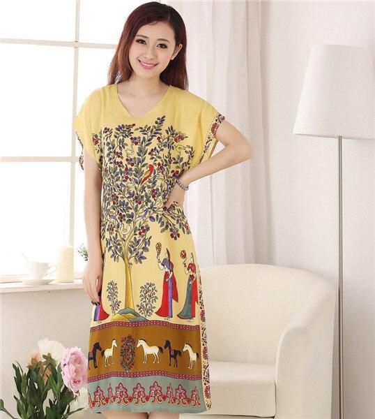 New Butterfly Ladies Cotton Robe Women Summer Casual Home Dress Nightgown Sleepwear Long Bathrobe Elegant Wedding Robesnr128