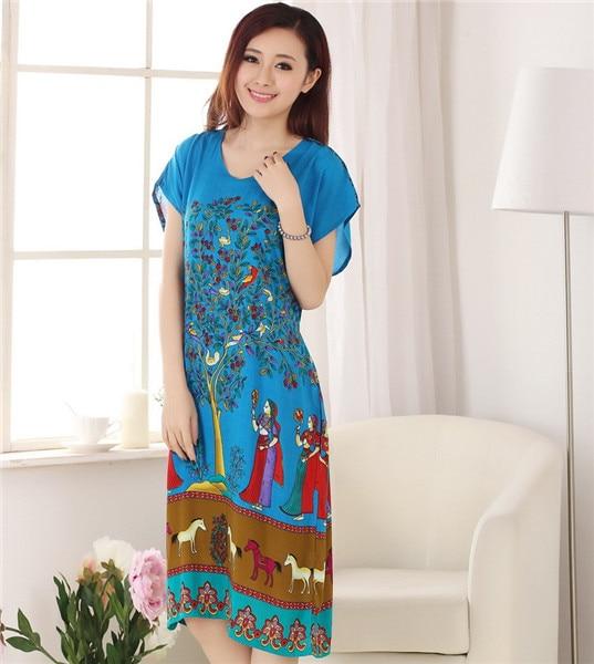 New Butterfly Ladies Cotton Robe Women Summer Casual Home Dress Nightgown Sleepwear Long Bathrobe Elegant Wedding Robesnr128