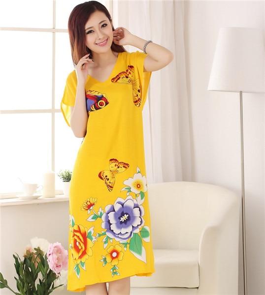 New Butterfly Ladies Cotton Robe Women Summer Casual Home Dress Nightgown Sleepwear Long Bathrobe Elegant Wedding Robesnr128