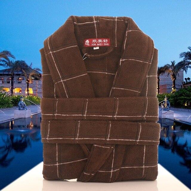 Bathrobe Men robe Towel Fleece Cotton white Robes Autumn Winter Pajamas Thicken Long-Sleeved Sweet Sleeping Dress Clothing Whit