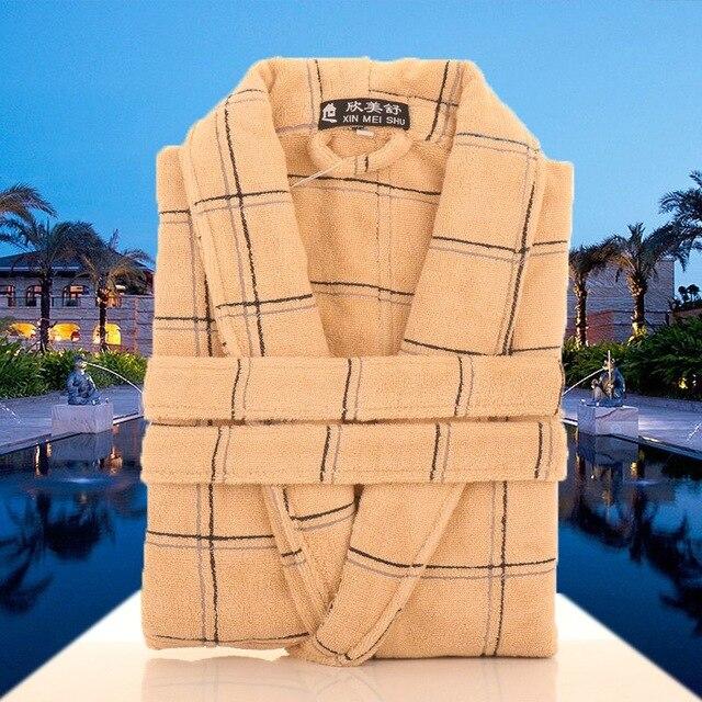 Bathrobe Men robe Towel Fleece Cotton white Robes Autumn Winter Pajamas Thicken Long-Sleeved Sweet Sleeping Dress Clothing Whit