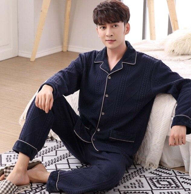 Autumn Winter Long Sleeved Couple Pajamas Set Cotton Pyjamas Women Pijama Mujer Lovely Sleepwear Homewear Nightgown M-3XL