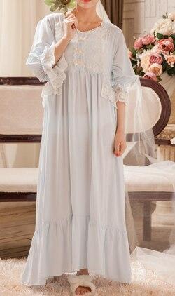 Loose Nightgown Women Long Nightdress Sleepwear Ladies Princess Sleepwear Ankle Length Nightwear Dress