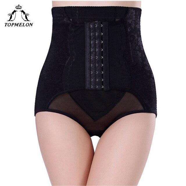 TOPMELON Waist Trainer Control Pants Slimming Underwear Butt Lifter Slim Shapewear Bottom High Waist Lace Embroidery Panties