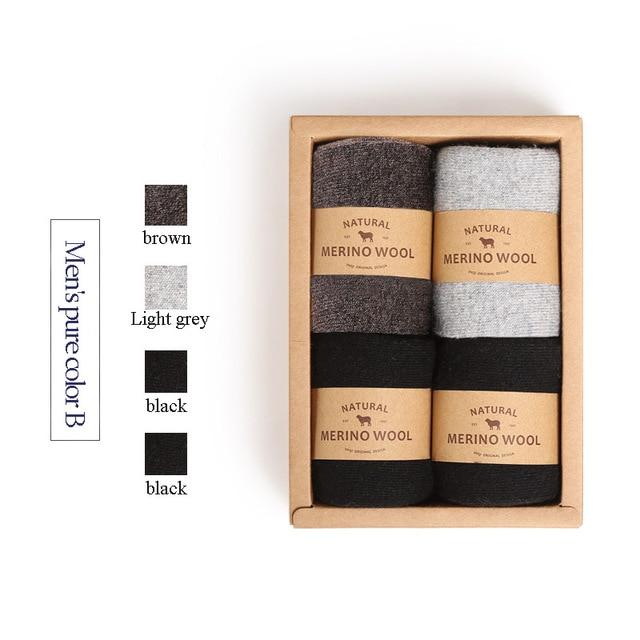 VVQI Brand Merino wool socks Japanese style winter towel cashmere socks sleep warm men Slipper Socks 4 pairs velvet dress socks