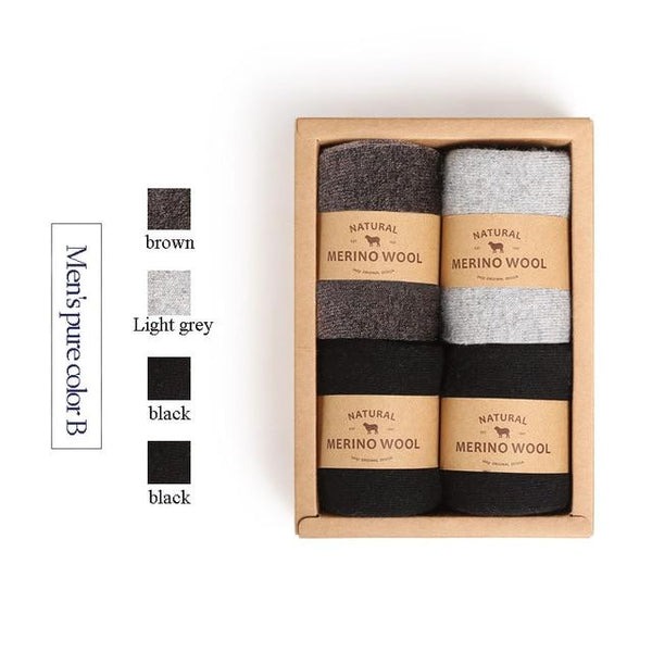 VVQI Brand Merino wool socks Japanese style winter towel cashmere socks sleep warm men Slipper Socks 4 pairs velvet dress socks